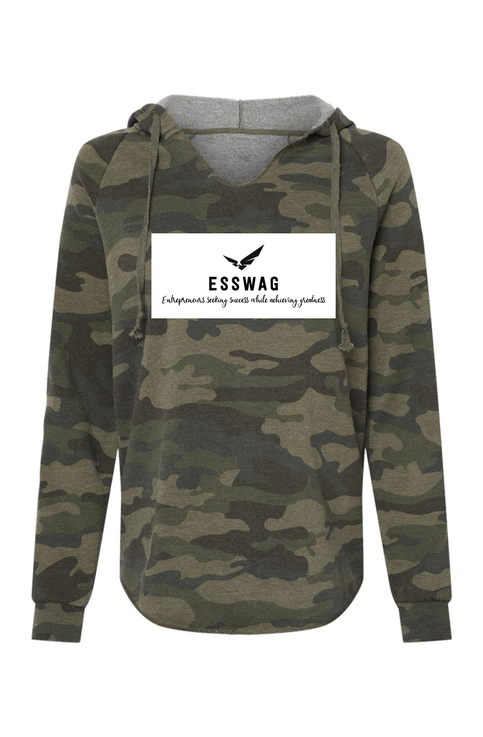 Womens Lightweight Camo Hooded Sweatshirt